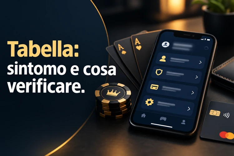 Tabella: sintomo e cosa verificare