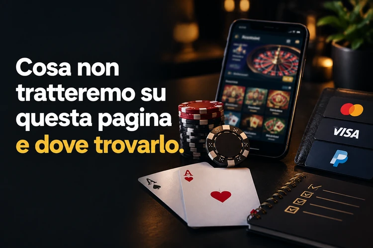 Cosa non tratteremo su questa pagina e dove trovarlo